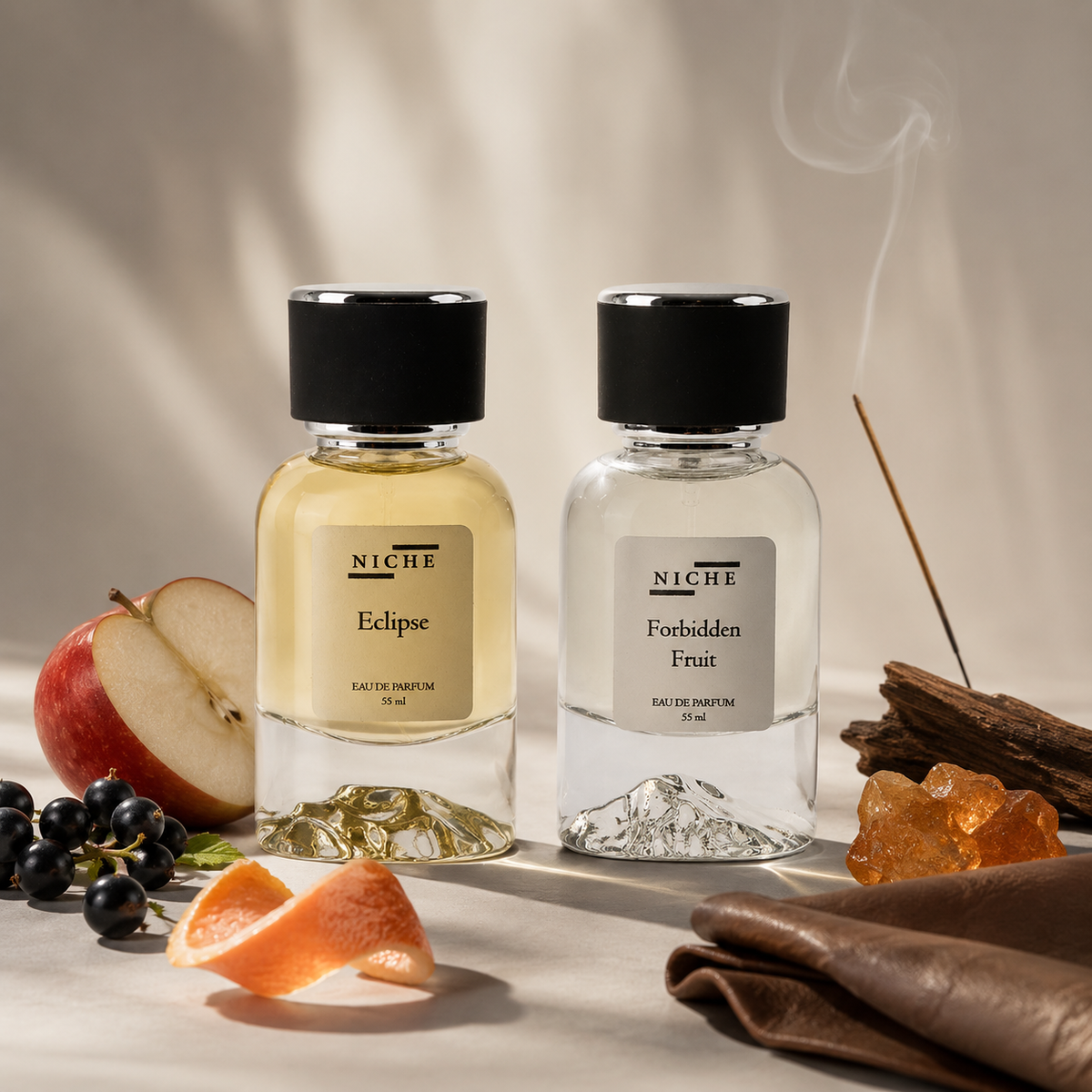 Forbidden Incense Layering Set — two Niche Essences perfumes with key fragrance notes