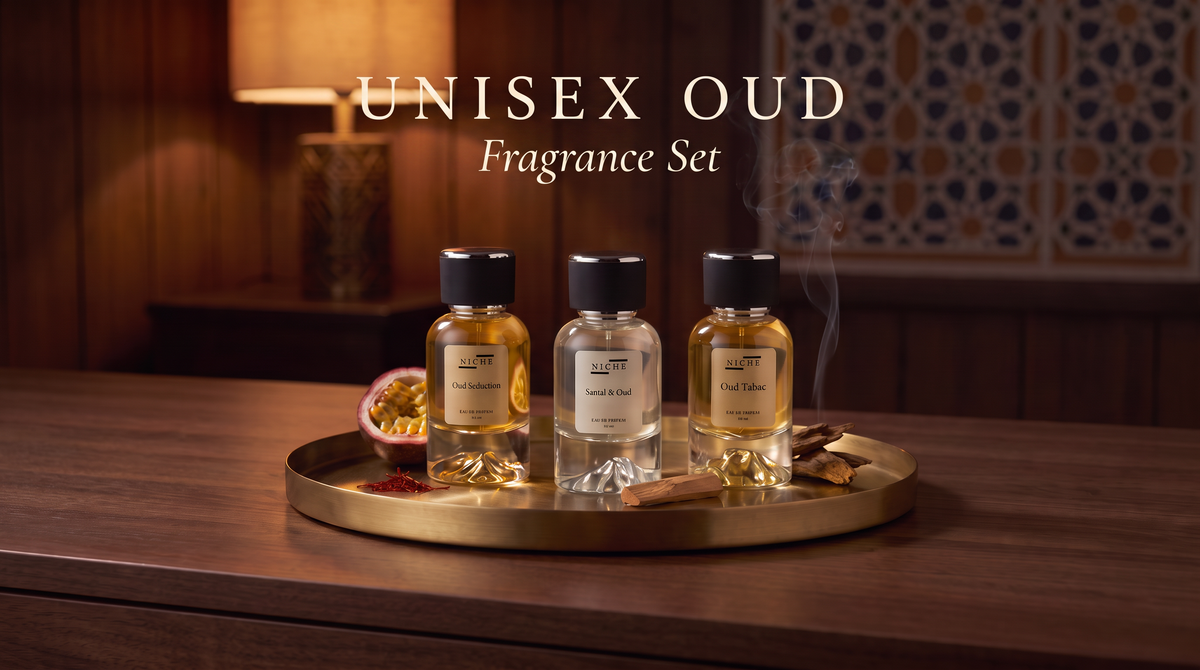Unisex Oud Fragrance Set: Oud Seduction, Santal & Oud and Oud Tabac