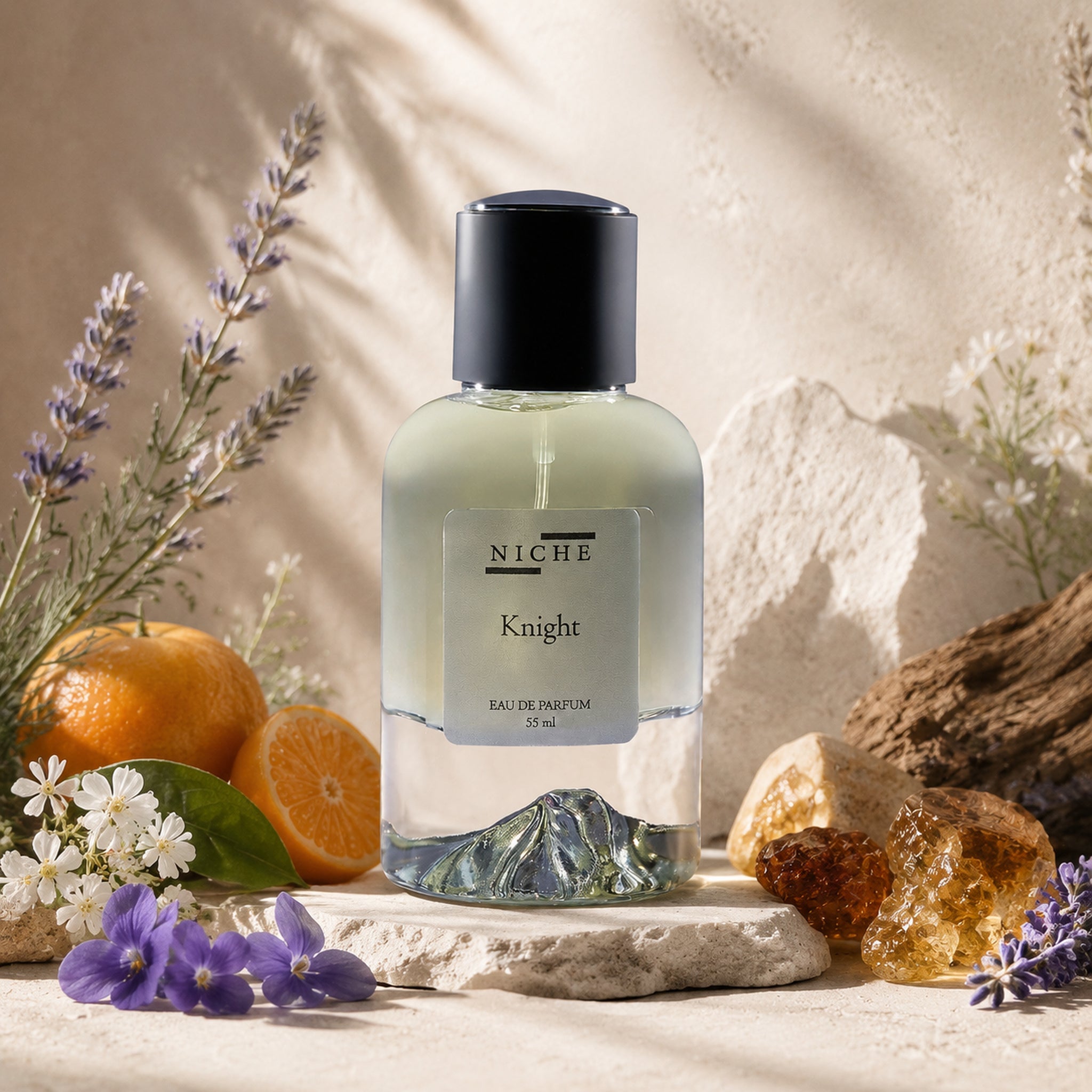KNIGHT by Niche Eau de Parfum (Inspired by PDM's Percival) with a sensorial composition of its fragrance notes