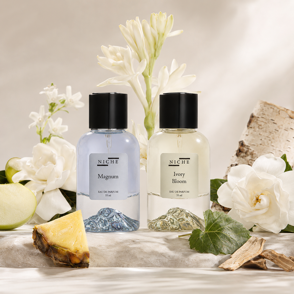 Pineapple Tuberose Layering Set — two Niche Essences perfumes with key fragrance notes