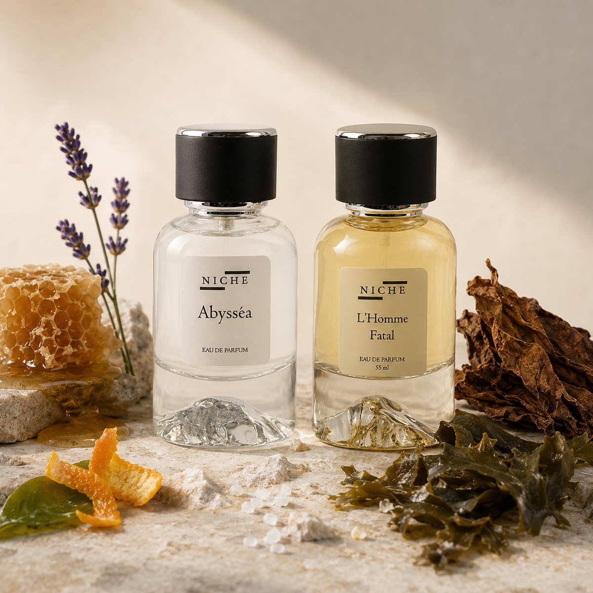 Salted Honey Layering Set — two Niche Essences perfumes with key fragrance notes