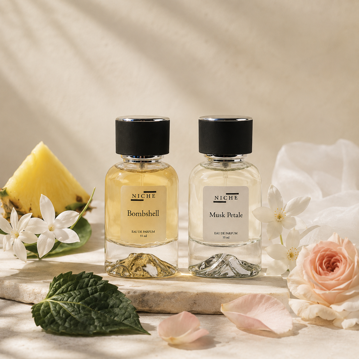 Tropical Veil Layering Set — two Niche Essences perfumes with key fragrance notes