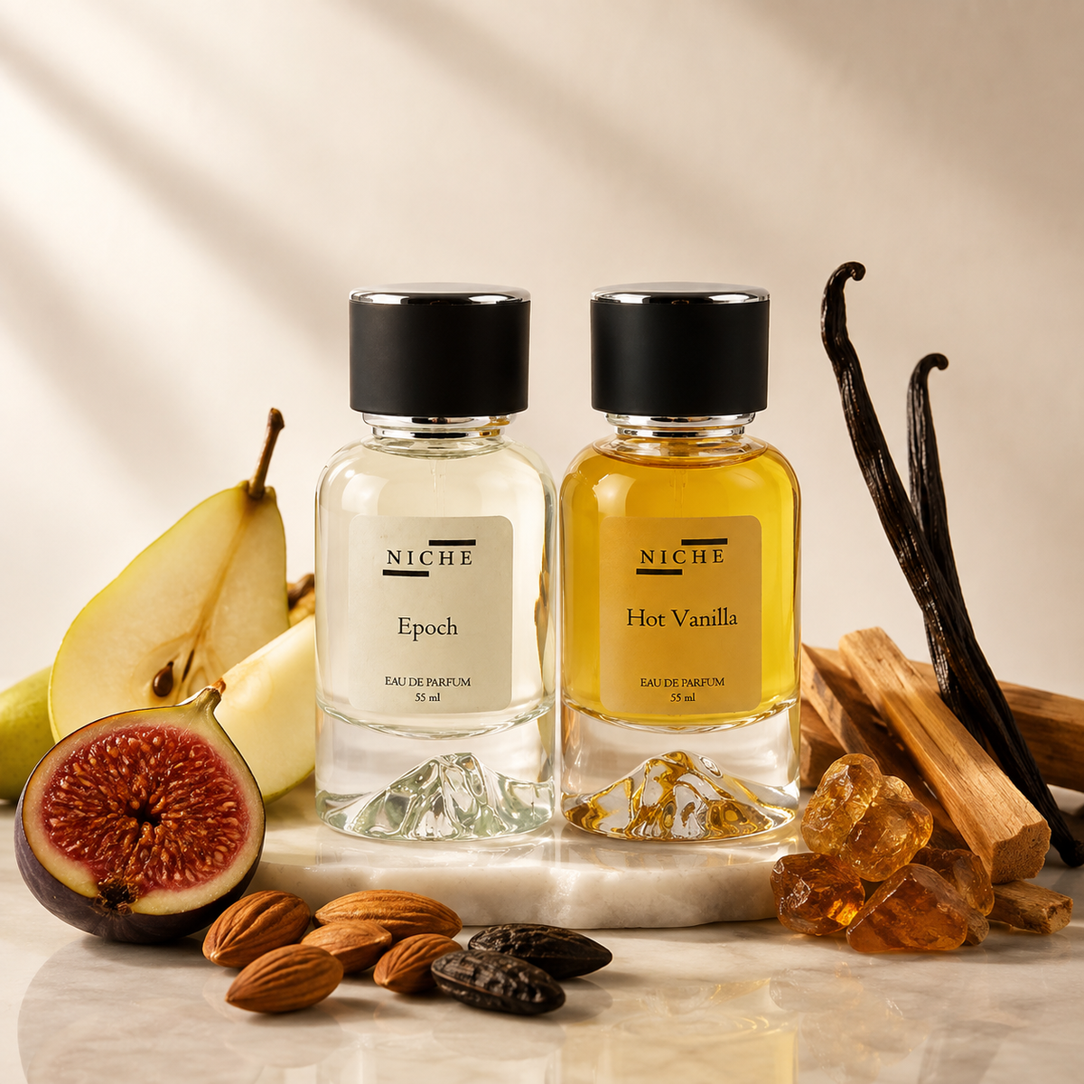 Vanilla Fig Layering Set — two Niche Essences perfumes with key fragrance notes