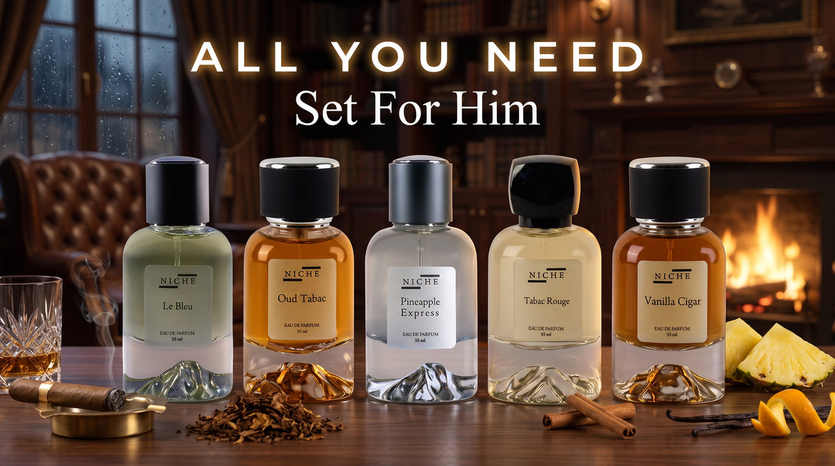 All You Need Fragrance Set for Him: Le Bleu, Oud Tabac, Pineapple Express, Tabac Rouge, Vanilla Cigar