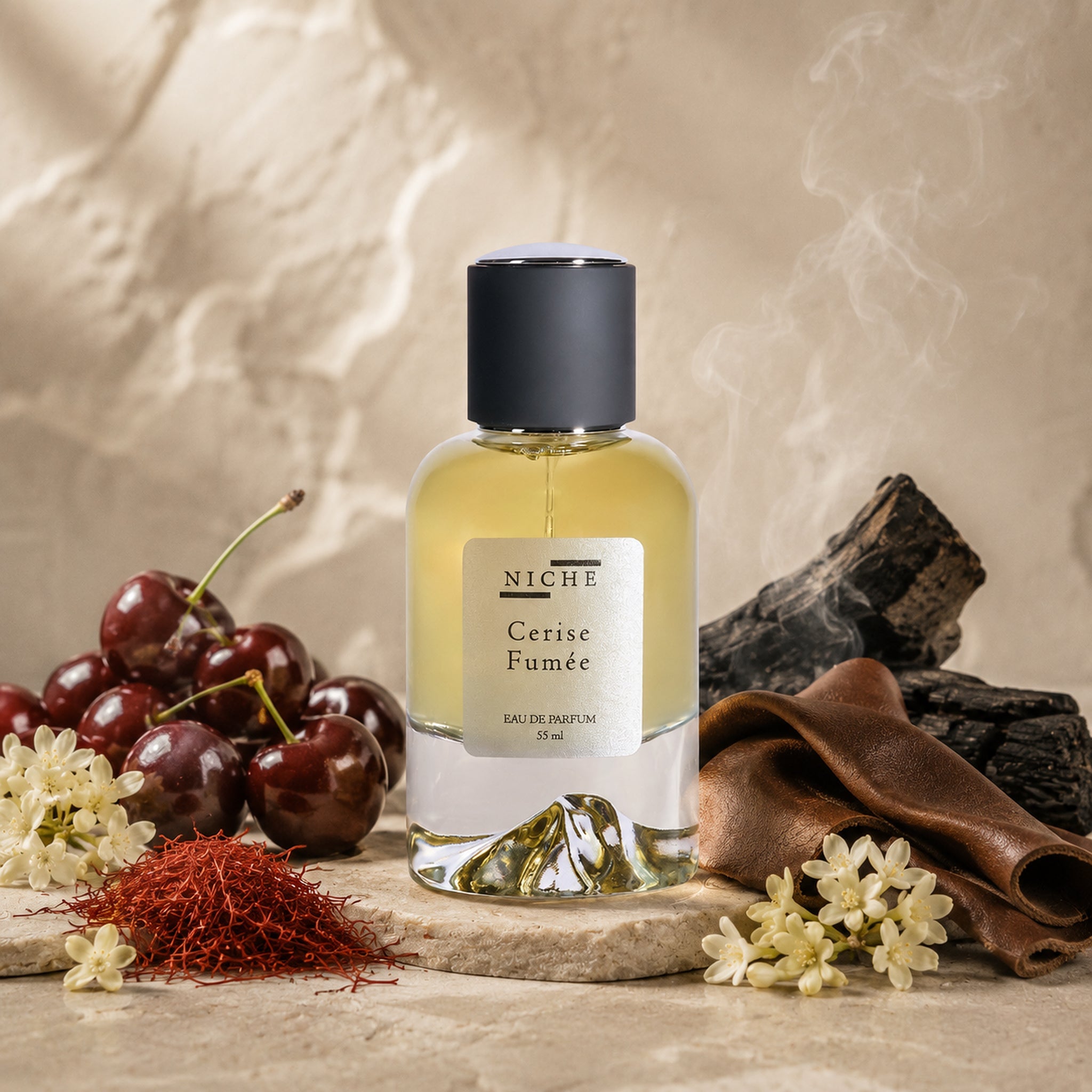 CERISE FUMÉE by Niche Eau de Parfum (Inspired by Tom Ford's Cherry Smoke) with a sensorial composition of its fragrance notes