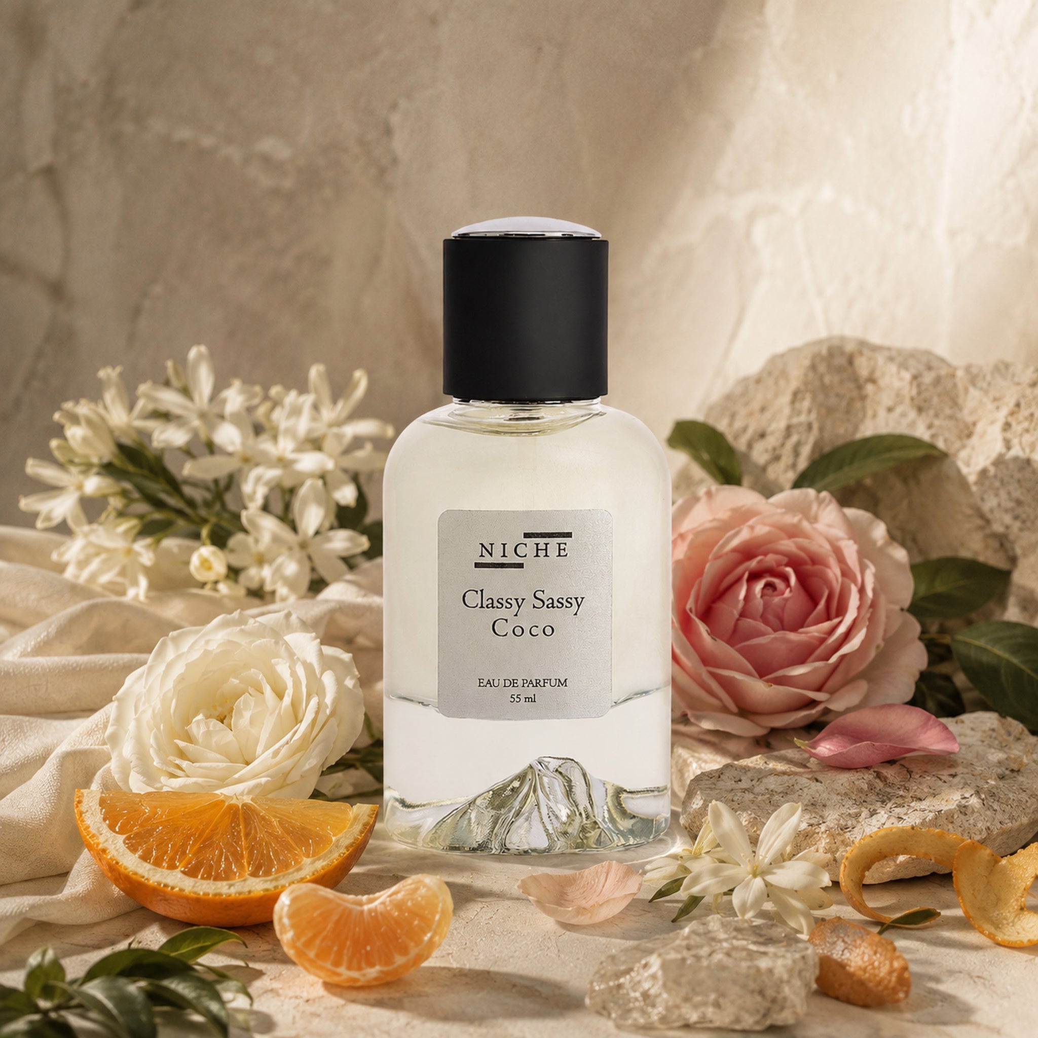 CLASSY SASSY COCO by Niche Eau de Parfum (Inspired by Chanel's Coco Mademoiselle) with a sensorial composition of its fragrance notes