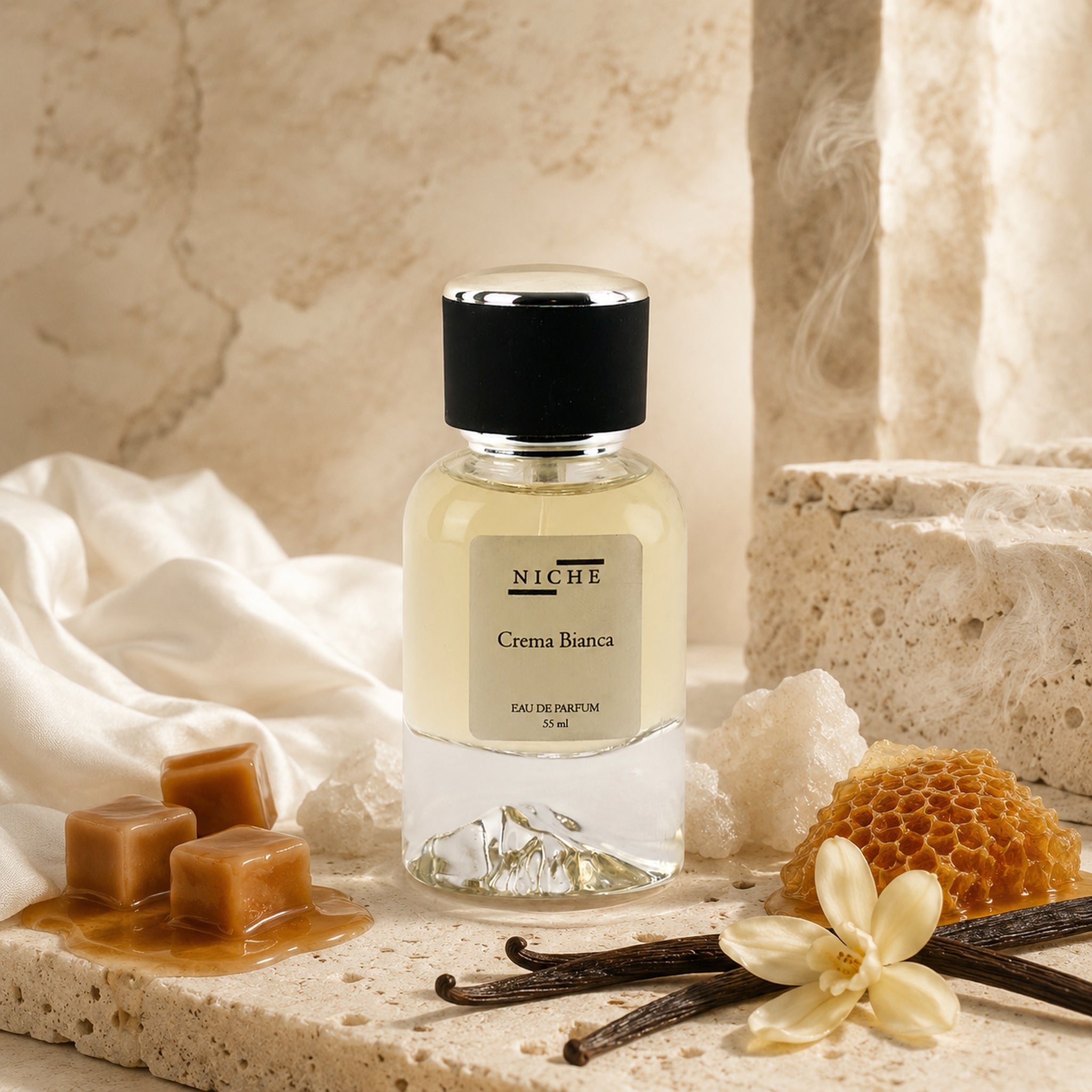 CREMA BIANCHA by Niche Eau de Parfum (Inspired by Giardini di Toscana's Biancho Latte) with a sensorial composition of its fragrance notes