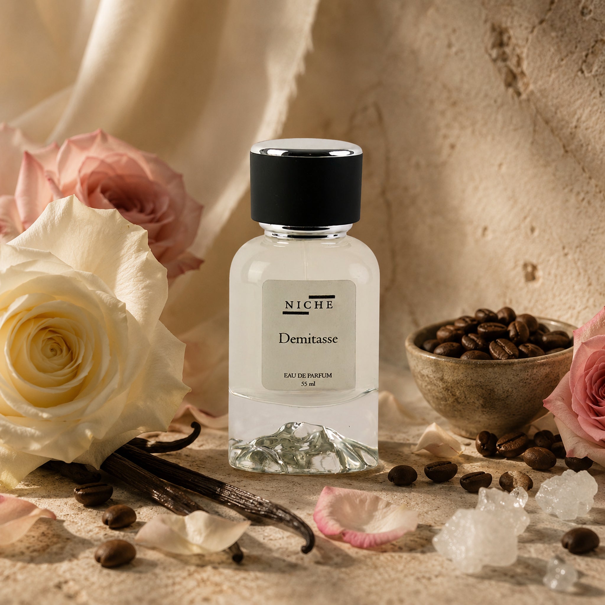 DEMITASSE by Niche Eau de Parfum (Inspired by Montale's Café Intense) with a sensorial composition of its fragrance notes