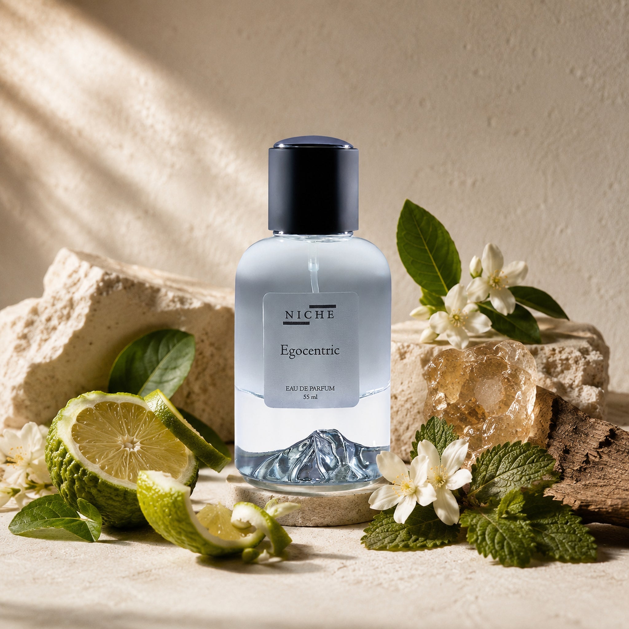 EGOCENTRIC by Niche Eau de Parfum (Inspired by YSL's MYSLF) with a sensorial composition of its fragrance notes