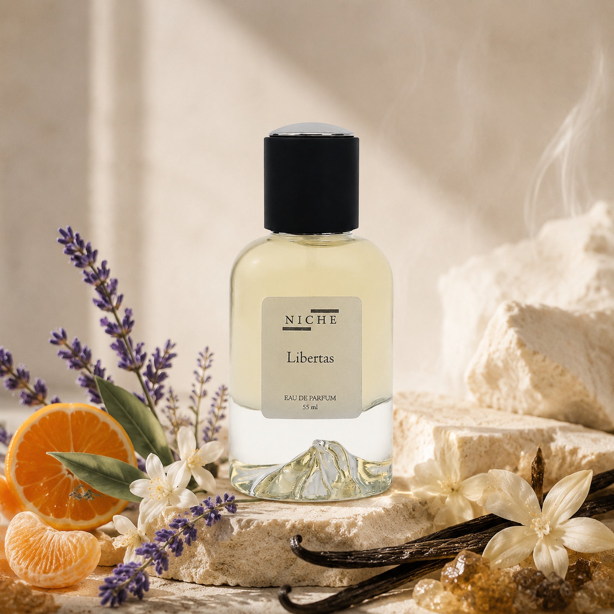 LIBERTAS by Niche Eau de Parfum (Inspired by YSL's Libre) with a sensorial composition of its fragrance notes