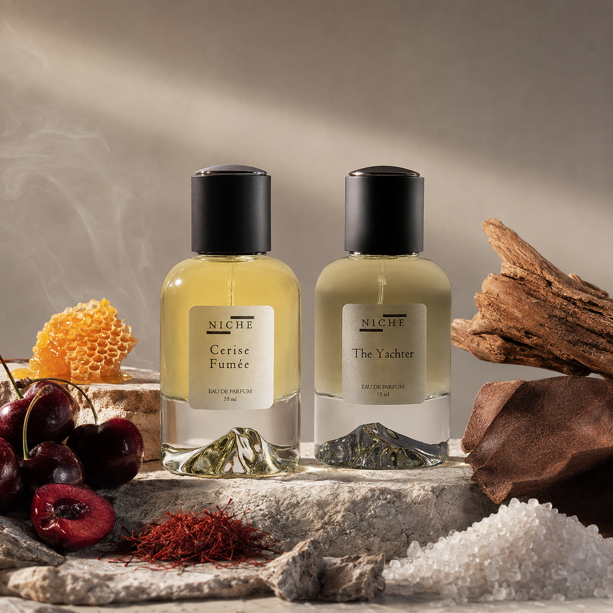 Salted Cherry Layering Set — two Niche Essences perfumes with key fragrance notes