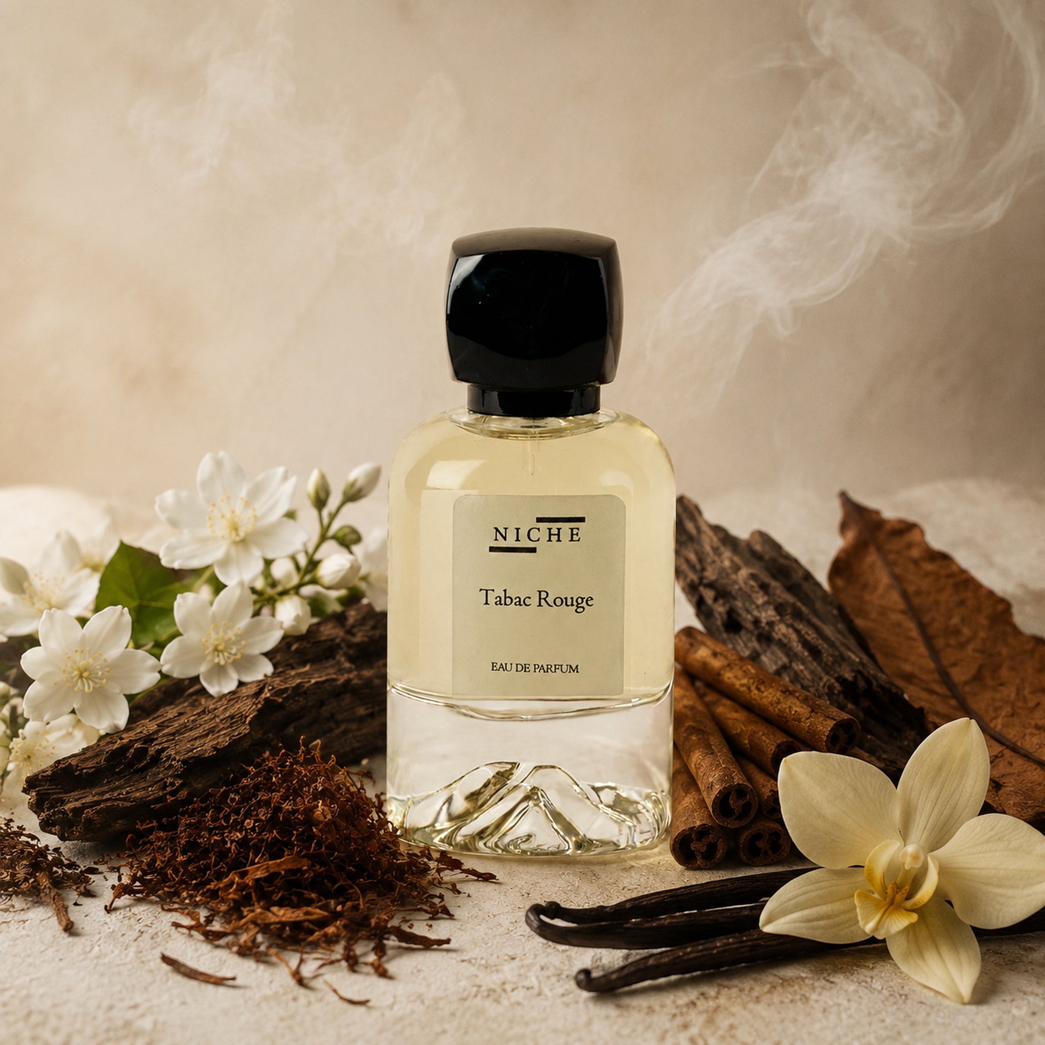 TABAC ROUGE by Niche Eau de Parfum (Inspired by Mancera's Red Tobacco) with a sensorial composition of its fragrance notes