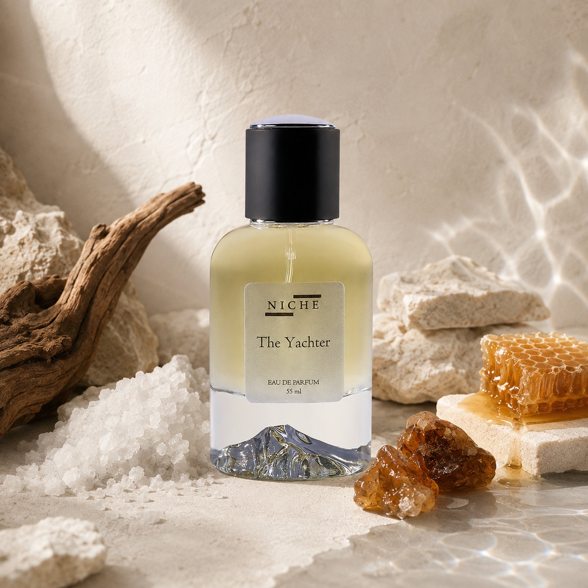 THE YACHTER by Niche Eau de Parfum (Inspired by Xerjoff's 40 Knots) with a sensorial composition of its fragrance notes