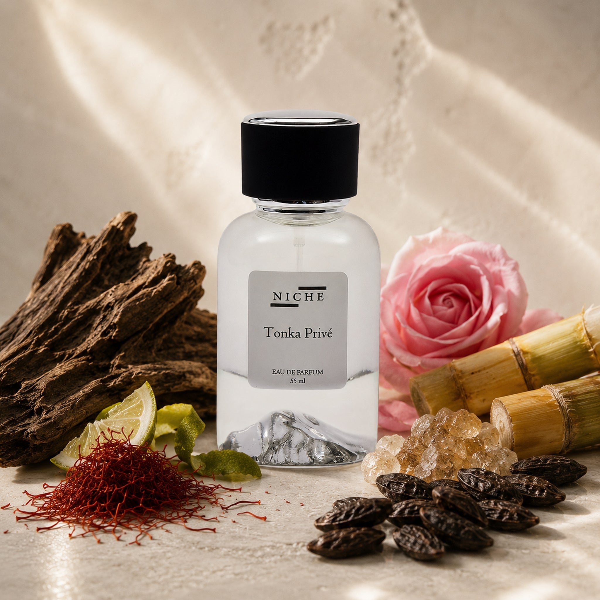 TONKA PRIVE by Niche Eau de Parfum (Inspired by Montale's Arabians Tonka) with a sensorial composition of its fragrance notes