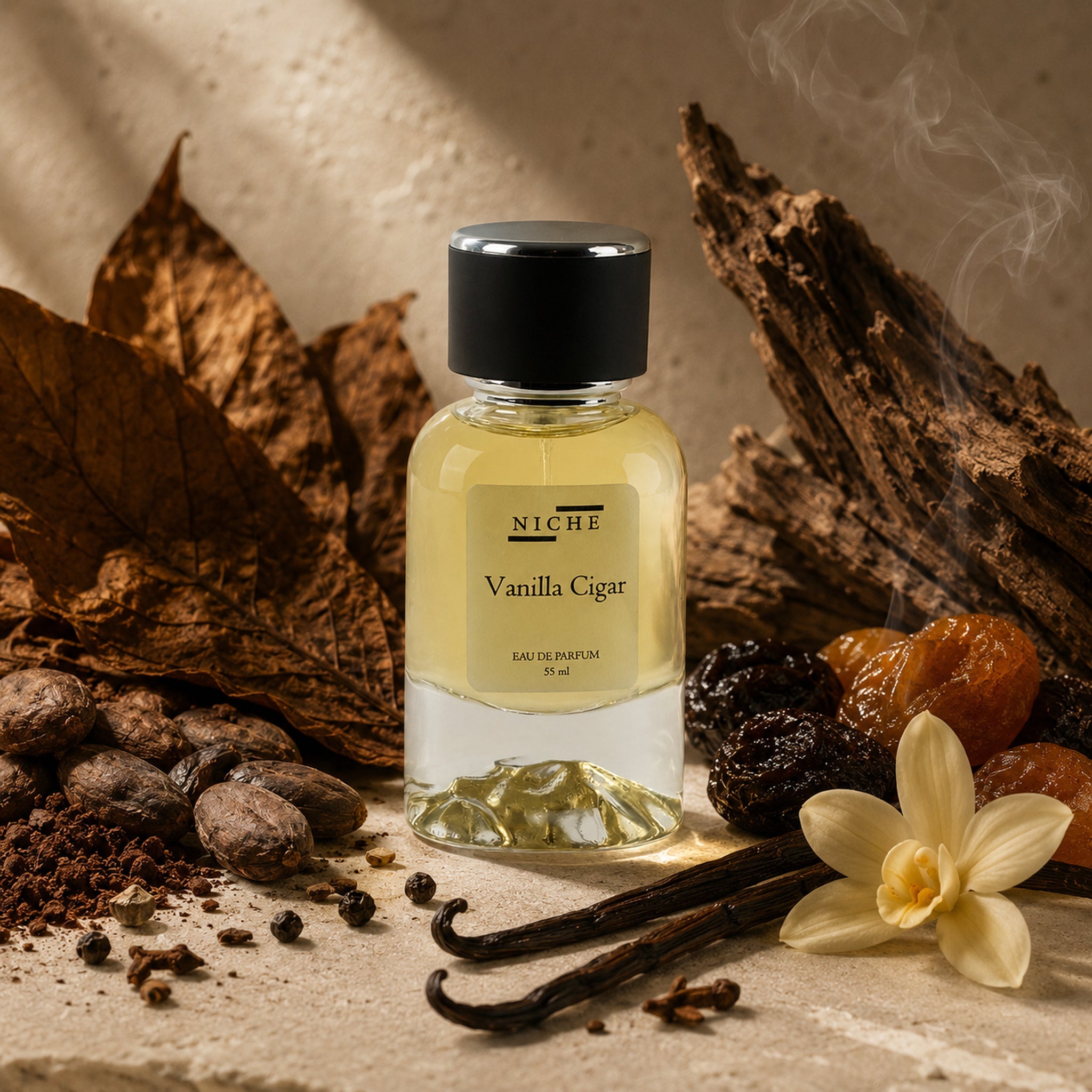 VANILLA CIGAR by Niche Eau de Parfum (Inspired by Tom Ford's Tobacco Vanille) with a sensorial composition of its fragrance notes